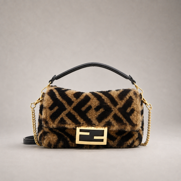 Baguette NM Bag Zucca Shearling Mini (Brown)