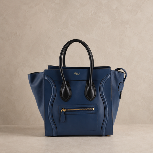 Bicolor Luggage Bag Leather Micro