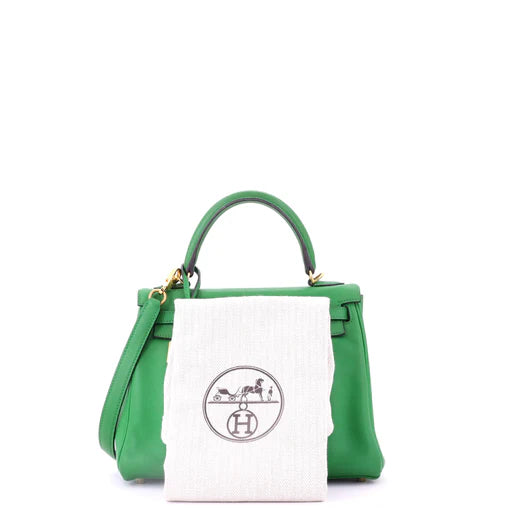 Kelly Handbag Bamboo Swift with Gold Hardware 25
