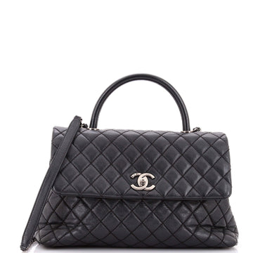Coco Top Handle Bag Quilted Caviar Medium