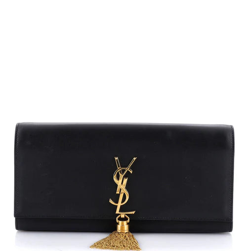 Classic Monogram Tassel Clutch Leather Long