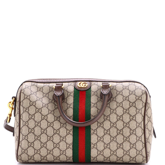 Ophidia Convertible Boston Bag GG Coated Canvas Small