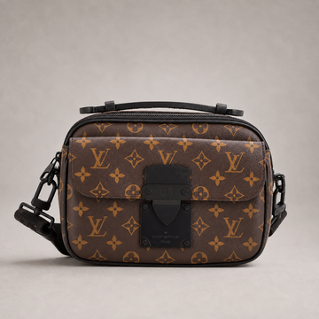 S Lock Messenger Bag Macassar Monogram Canvas