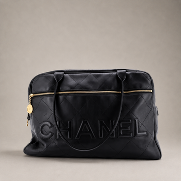 Logo Bowler Bag Stitched Calfskin Maxi