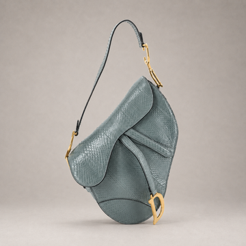Saddle Handbag Python Medium (Green)