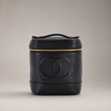 Vintage Timeless Cosmetic Case Caviar Tall (Black)