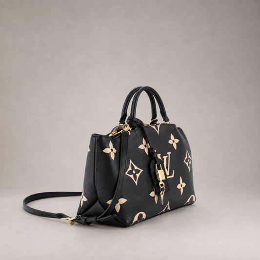 Petit Palais Handbag Bicolor Monogram Empreinte Giant (Black)