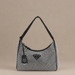 Re-Edition 2000 Crystal-Embellished Satin Mini Hobo in Black