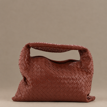 Hop Small Intrecciato Leather Hobo Brown